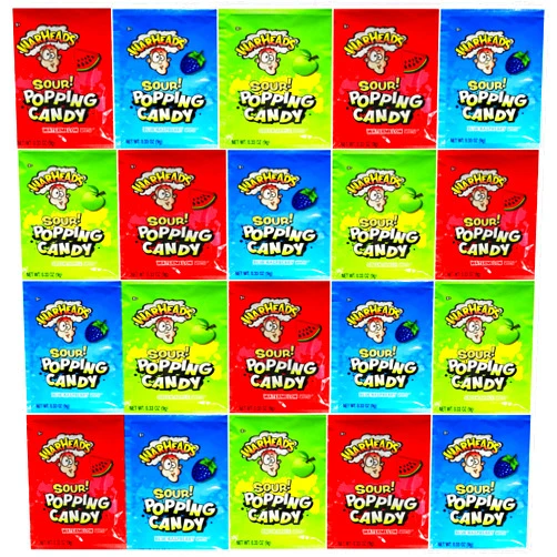 FirstChoiceCandy Warhead Popping Candy, Sour Pop Rocks Candy 0.33 Oz (Pack Of 20) (Assorted)