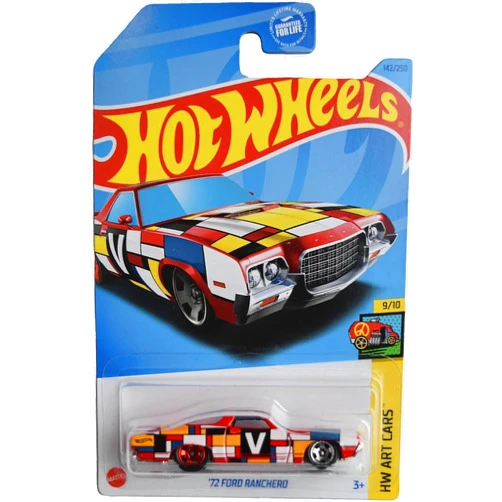 Hot Wheels '72 Ford Ranchero, HW Art Cars 9/10 [red Multi] 142/250