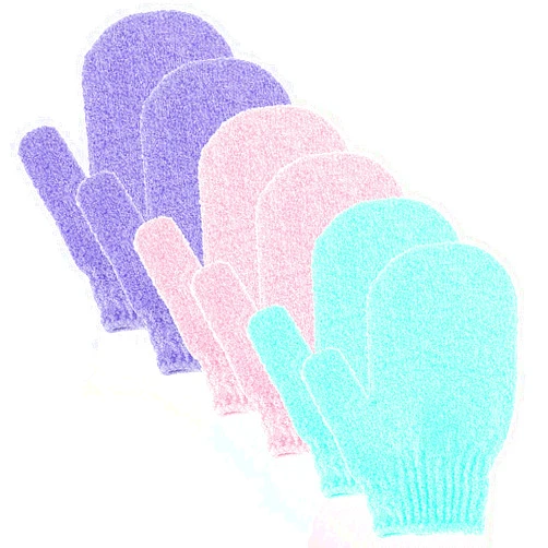 WLLHYF 3 Pairs Exfoliating Gloves Korean Exfoliating Mitt Double Sided Skin Body Exfoliator Gloves Scrub Gloves Bath Gloves Shower Accessories for Clean Dead or Dry Skin