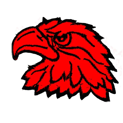 The Trucker501 Cartoon Patches Red Hawk Eagle Head Motorcycles Biker Cartoon Kids Patch Craft Embroidered Patches for Bags Jacket Iron on Clothes Jeans Kids Appliques Badge