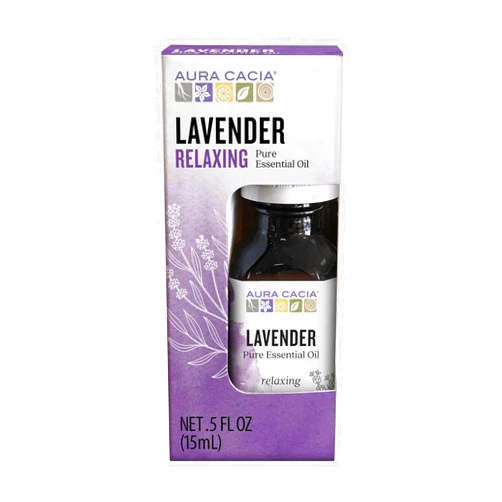 Aura Cacia 100% Pure Lavender Essential Oil, 0.5 fl. oz, Calm Relaxing Aroma, Therapeutic Grade, Ethically Sourced Lavender