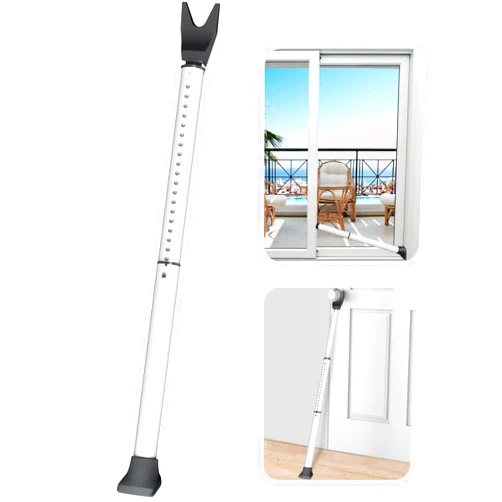 AceMining Upgraded Door Security Bar & Sliding Patio Bar, Heavy Duty Stoppers Adjustable Jammer for Home, Apartment, Travel (1 Pack,White)