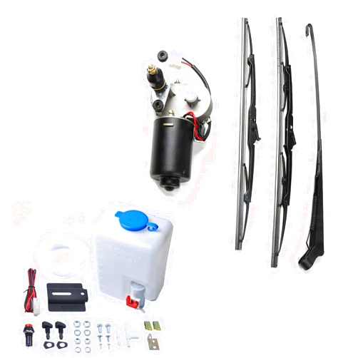 SCHRION 110 ° Wipe 12V Electric Motor UTV Windshield Wiper Kit with Washer Pump Kit Compatible with Polaris Ranger RZR 900 1000 Golf Cart TURBO Can Am X3 Tractor Kawasaki etc. -Instruction Included