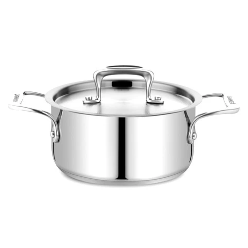 Bakken- Swiss Stockpot – 2 Quart – Brushed Stainless Steel – Heavy Duty Induction Pot with Lid and Riveted Handles – For Soup, Seafood, Stock, Canning and for Catering for Large Groups and Events by BAKKEN