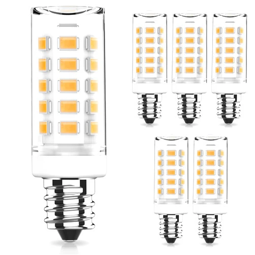 Aegislogic E12 LED Light Bulbs, Non Dimmable 40W T6 E12 Candelabra Screw Base Bulbs, 4W Flicker Free Chandelier Lighting, E12 LED Bulbs for 40W Halogen Equivalen Pendant Lighting Salt Lamp 3000K, 6PCs