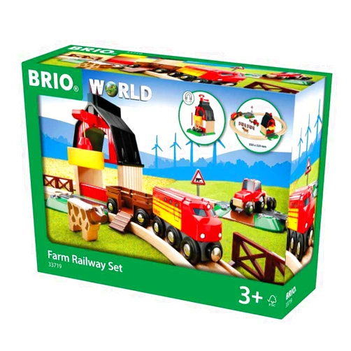 BRIO 33719 Farm Railway Playset – Interactive Toy Train Set for Kids | FSC-Certified Wood | Expandable Tracks | Promotes Skill Development