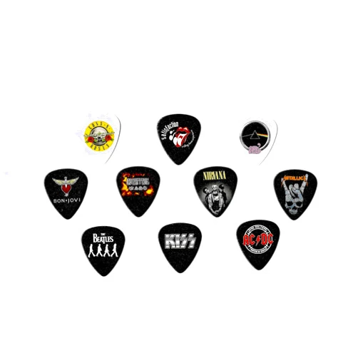 Blossom Growth Guitar Picks with Band Logos, Pack of 10 (Medium Thickness 0.71mm)