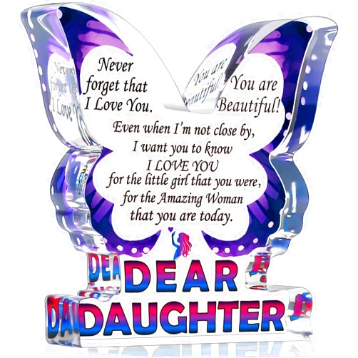 MY-ALVVAYS Daughter Birthday Gifts from Mom Dad, Daughter Gifts for Mothers Day, Unique Gifts for Daughter, Inspirational Gifts I Love You Daughter, Daughter Butterfly Decorative Signs Plaques