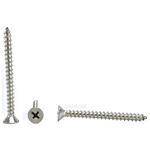 TurnFast Number 12 Size 18-8 Stainless Steel Phillips Flat Head Screws for Metal, 2