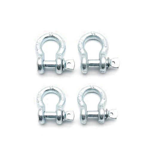 WANLIAN D Ring Shackles, 3/8 Inch,Silvery, Heavy Duty Forged with 1 Ton Capacity. (4 Pack)