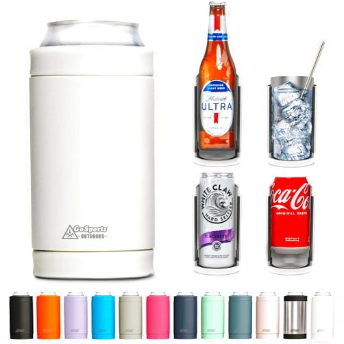 GoSports Outdoors DUALIE 3 in 1 Insulated Can Cooler - Universal Size for 12 oz Cans, Slim Cans, and Bottles - 15+ Colors Available
