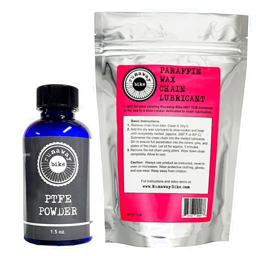 Runaway Bike PTFE Powder and Bulk Paraffin Wax Chain Lube Bundle
