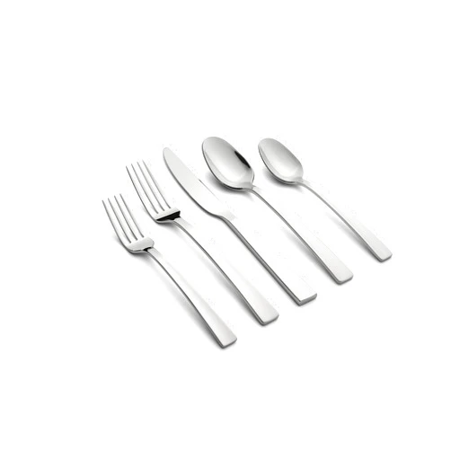 Cambridge Rhyme Mirror Handles 20-Piece Flatware Set, Service for 4, 0, SILVER SATIN