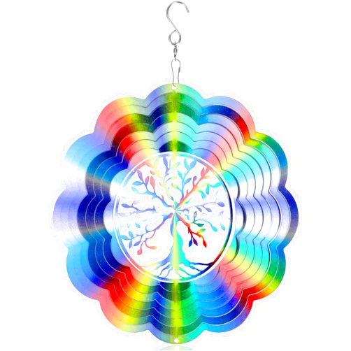 Itisll 2 Pcs Christmas Wind Spinner, Metal Art Windspinner, Hummingbird Wind Spinner Sublimation, 3D Metal Sculptures Decor, Kinetic Yard Art Decor, Premium Sublimation Wind Spinner