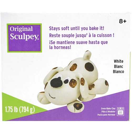 Sculpey Original Sculpey White, Non Toxic, Polymer clay, Oven Bake Clay, 1.75 pounds