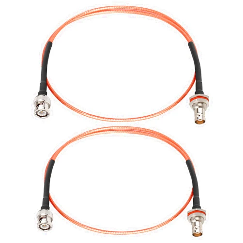 XRDS -RF BNC Cable 2FT 2PCS, 50 Ohm BNC Male to Female Bulkhead Mount RG316 Coax for Wireless Microphone System Receiver CB Radio UHF VHF Ham Radio Amateur Radio Mobile Radio Antenna