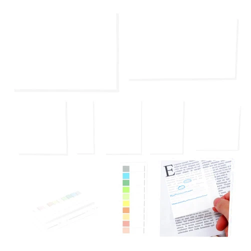Mauproy 500 Sheets Transparent Sticky Notes, Self-Adhesive Translucent Sticky Notes with Index Tabs and Storage Box, Waterproof See Through Note Pads for Book Annotation School Office Supplies