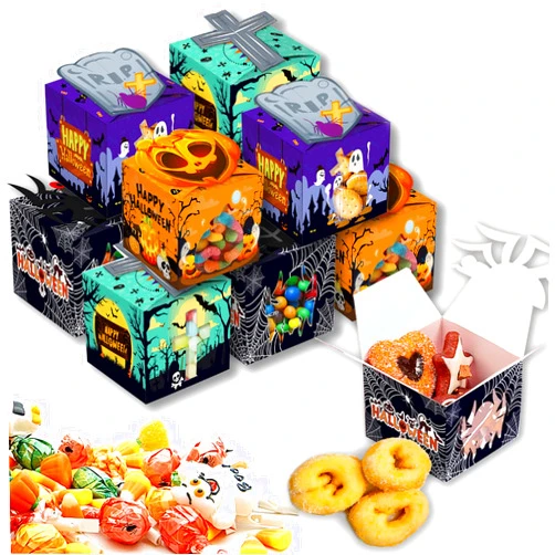 OAPENXAIE 12pcs Halloween Treat Bags Halloween Paper Gift Bags Stereoscopic Halloween Goodie Bags for Kids Party Favors or Snacks Cookies Packing, Decorations Goody Bags