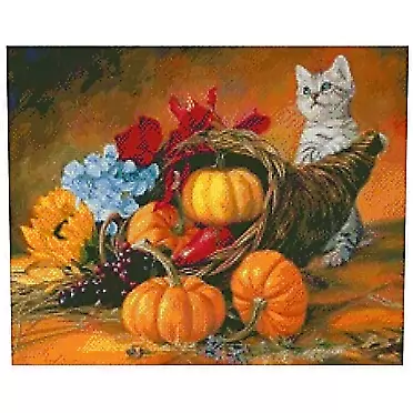 Max Stitch Cats in Halloween Cotton Cross Stitch Kits, Cotton Cross Stitch Kits Cats 220x174stitch 50x43 cm Cotton Cross Stitch Kits