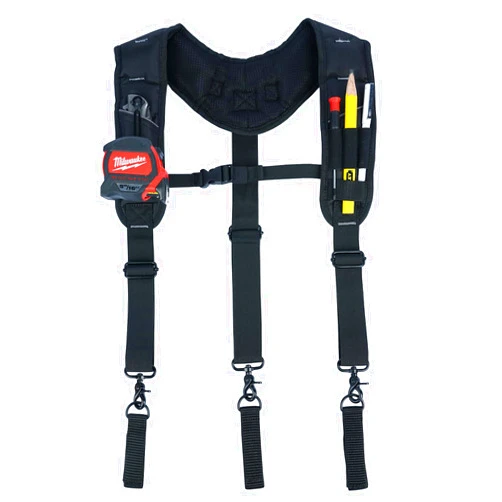 KUNN Tool Belt Suspenders,Heavy Duty 3-Points Padded Construction Work Pouch Suspender for Men with Tool Belt Loops