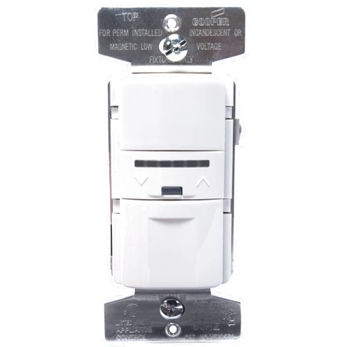 Eaton VS106D1-C2-K Motion-Activated Vacancy Dimmer Wall Switch with Color Change Kit, Light Almond, White, Ivory