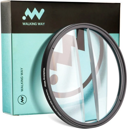Walking Way Split Diopter Lens Camera Filter, Blur Prism Center Filter - Enhancing Focus and Refraction Effects for Innovative Photography, Videography (77mm)