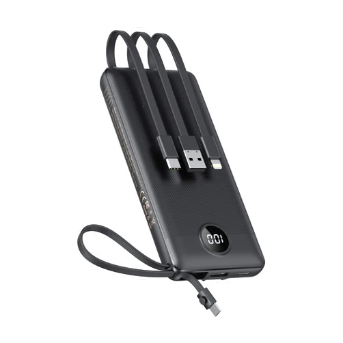 VEEKTOMX Portable Charger with Built-in Cables, 10000mAh Power Bank for iPhone, Slim Fast Charge USB C Battery Pack, Travel Essentials Powerbank Compatible with iPhone 15/14/13, Samsung, Android, etc