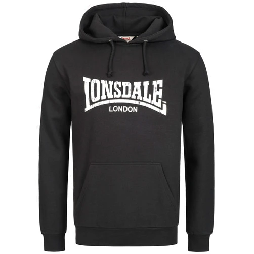 Lonsdale Men´s Regular-fit Hoodie Hooded Sweatshirt Black