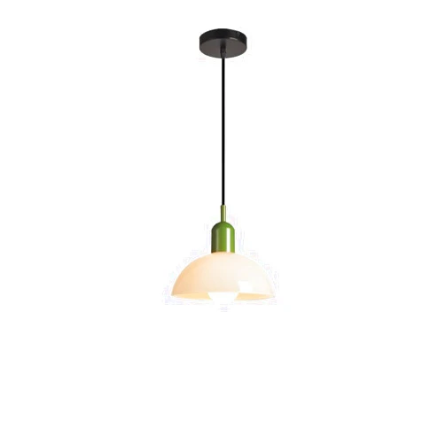 HNSSSIHG Pendent Lamp Nordic Home Creative Mid Century Pendant Light Orange Glass Kitchen Island Vintage Green Glass Pendant Lamp Dome Shade Adjustable Hanging Ceiling Lamp for Dining Room Bedroom Farmhouse(Li
