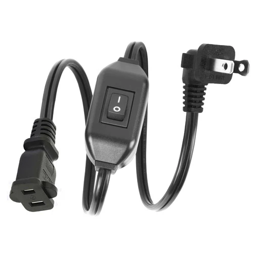 DEALTUS [2-Feet] On Off Switch Extension Cord, Right Angle 2-Prong Polarized Extension Cord with On-Off Inline Switch 12A 125V for Your Chargers/Lamp/Power Adapters etc, 16AWG Cord
