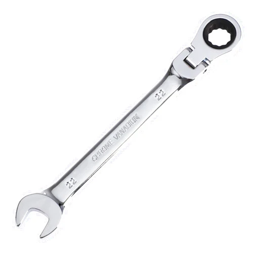 Pilida 22mm Ratcheting Combination Wrench 12 Point Metric Flex Rachet Head Gear Wrench Box End Spanner Chrome Vanadium Steel