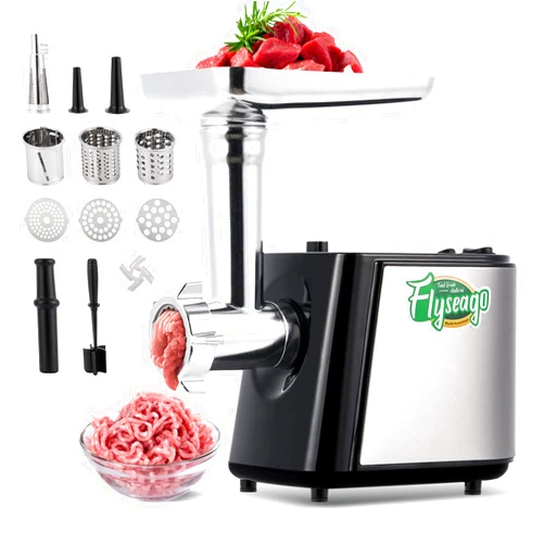 Flyseago Electric Meat Grinder 12-In-1 2600W Meat Grinder Sausage Stuffer Combo, with Juicer, Kubbe Kit, Meat Chopper, Stainless Steel for Home Kitchen & Commercial