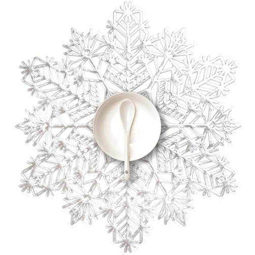 FunWheat Snowflake Placemats Set of 6 Washable Round Place Mats 15 inch Metallic Shining Heat-Resistant Table Mats for Winter Christmas (Snowflake Placemats Sliver)