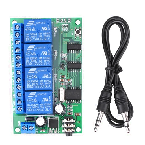 TOPINCN Decoder Relay Module AD22B04 12V 4 Channel DTMF Tone Phone Remote Controller PLC Switch Module