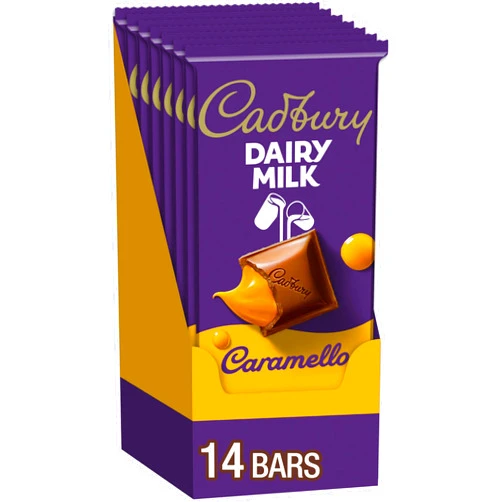 CADBURY DAIRY MILK CARAMELLO Milk Chocolate Candy Bars, 4 oz (14 Count)