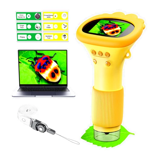 WINWEND Kids Microscope Pocket Microscope - 1000X Portable Microscope for Kids | Photo and Video Mini Microscope | 2'' Digital Little Scientist Microscope for Kids Over 3 Years Old
