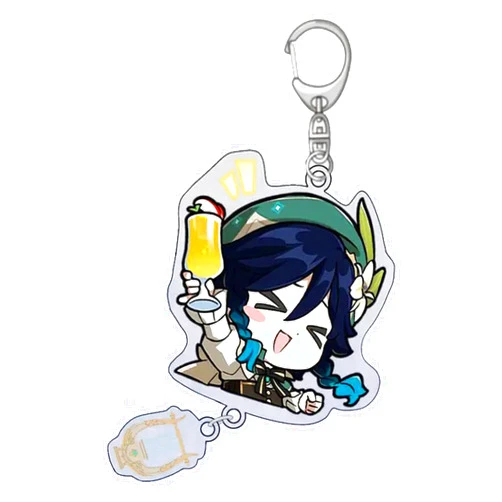 XcdQualotrine Anime Game Genshin Keychain Cute Anime Character Acrylic Keychain For Fans of The Game Who Love Genshin Impact