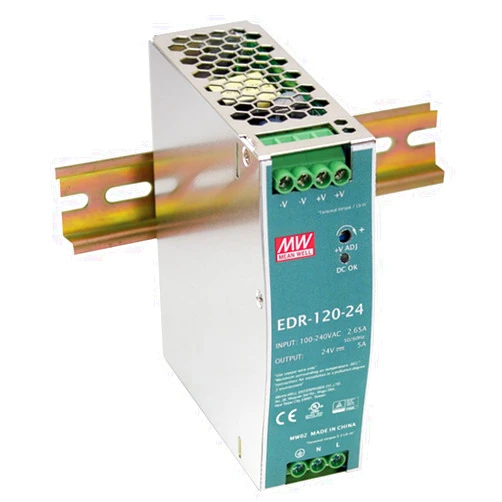 MeanWell MEAN WELL EDR-120-24 Single Output DIN Rail Power Supply 24V 5 Amp 120W