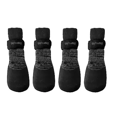 FouFou Dog 82541 2017 Rubber Dipped Socks, Small, Black