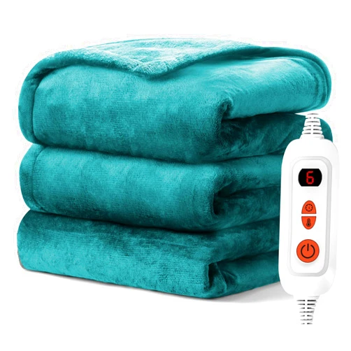 Mlivrom Electric Heated Throw Blanket with 6 Heating Levels & 1-3 hrs Timer Auto-Off,Fast Heating Fleece Warm Bedding Blanket for Whole Body,ETL Certification,Machine Washable
