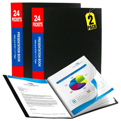 1InTheOffice Presentation Folders, Presentation Book, Presentation Book with Clear Sleeves, 8.5
