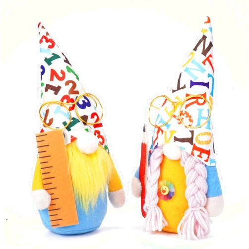 WOKEISE Teacher Appreciation Gifts Gnomes, Back to School Decorations Gnomes Plush, Graduation Gift,Handmade Swedish Gnome, Classroom Decor Office Desk Home Table Decor,Set of 2