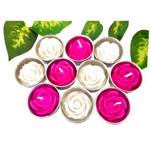 Jakapan's Shop JAKAPAN Flower Tealight Candle Scented Aromatherapy Gift Set Birthday Party Supplies and Wedding Favor Baby Shower Decorations (Pink and White Roses)