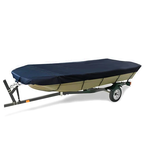 2FY2SW RainMan S 210D Marine Grade Boat Cover- Water Proof Heavy Duty Trailerable Replacement for Jon Boat-Black, Black