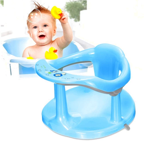 KLQQLK Baby Bath Seat， Portable Toddler Child Bathtub Seat for 6-18 Months，Newborn Baby Bath Seat，Infant Cute Bathtub Support，with Backrest Support and Suction Cups Tub Seats for Babies (Blue)
