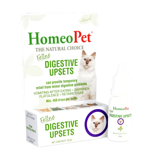 HomeoPet Feline Digestive Upsets, Natural Pet Digestive Support for Cats and Kittens, Safe and Natural Cat or Dog Medicine, 15 Milliliters