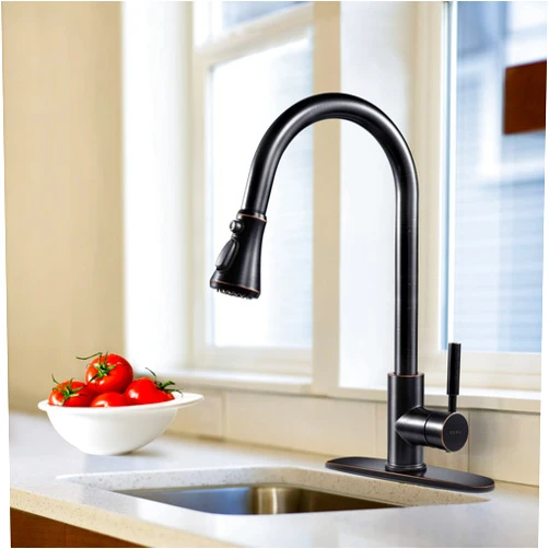 SOKA Pull Down Kitchen Faucet with Sprayer High Arc Aquablade Sweep, Stream & Spray Three Working Modes Fit for 1 & 3 Hole
