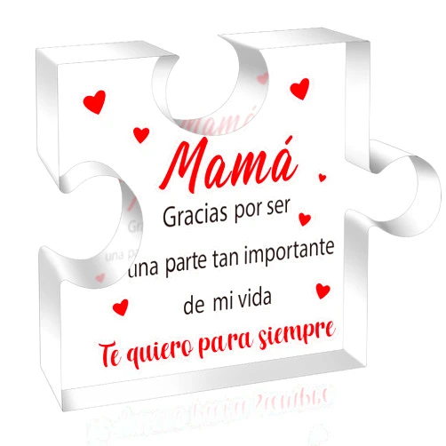 Yopyame Spanish Mom Birthday Gifts - Regalos para Mamá Decorative Acrylic Puzzle Plaque Keepsake Paperweights Gifts for Mom in Spanish Christmas Mothers Day Ideas Gifts for Mom from Daughter Son
