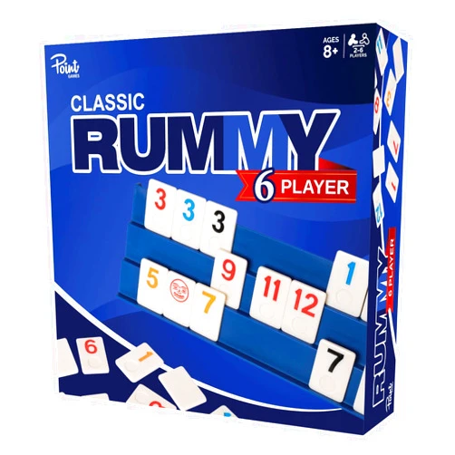Point Games Rummy Cube 6 Player Edition Set - Classic Family Game, Ages 8+ with More Tiles, Six Racks - Ideal for Kids, Adults & Family Game Night