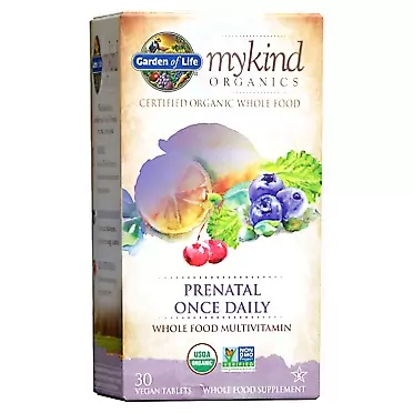 Garden of Life mykind Organics Prenatal Vitamins - 30 Tablets, Prenatal Once Daily Whole Food Vitamins for Women with Folate not Folic Acid, Vitamin D3, Iron, Vegan One a Day Prenatal Multivitamin 30 Count (Pack of 1)